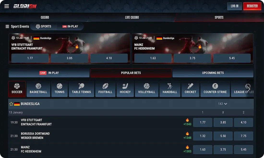 glorion casino sport